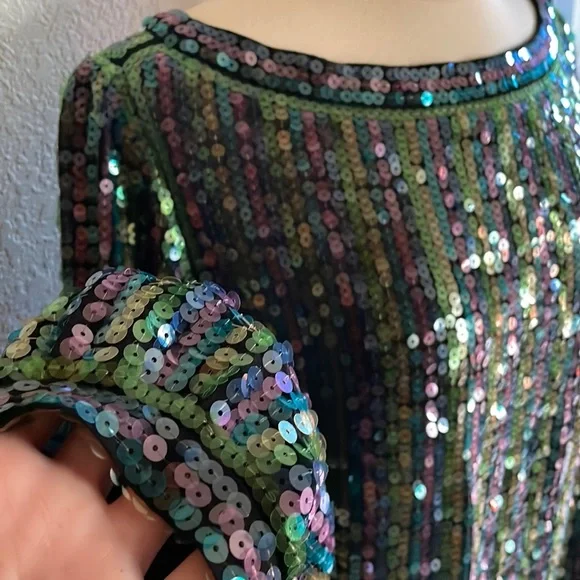 Elizabeth & James Multi Sequin Mini Dress - Picture 7 of 12